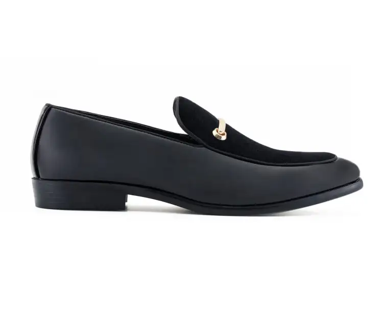 Black Low-Profile Patent Smoking Loafers