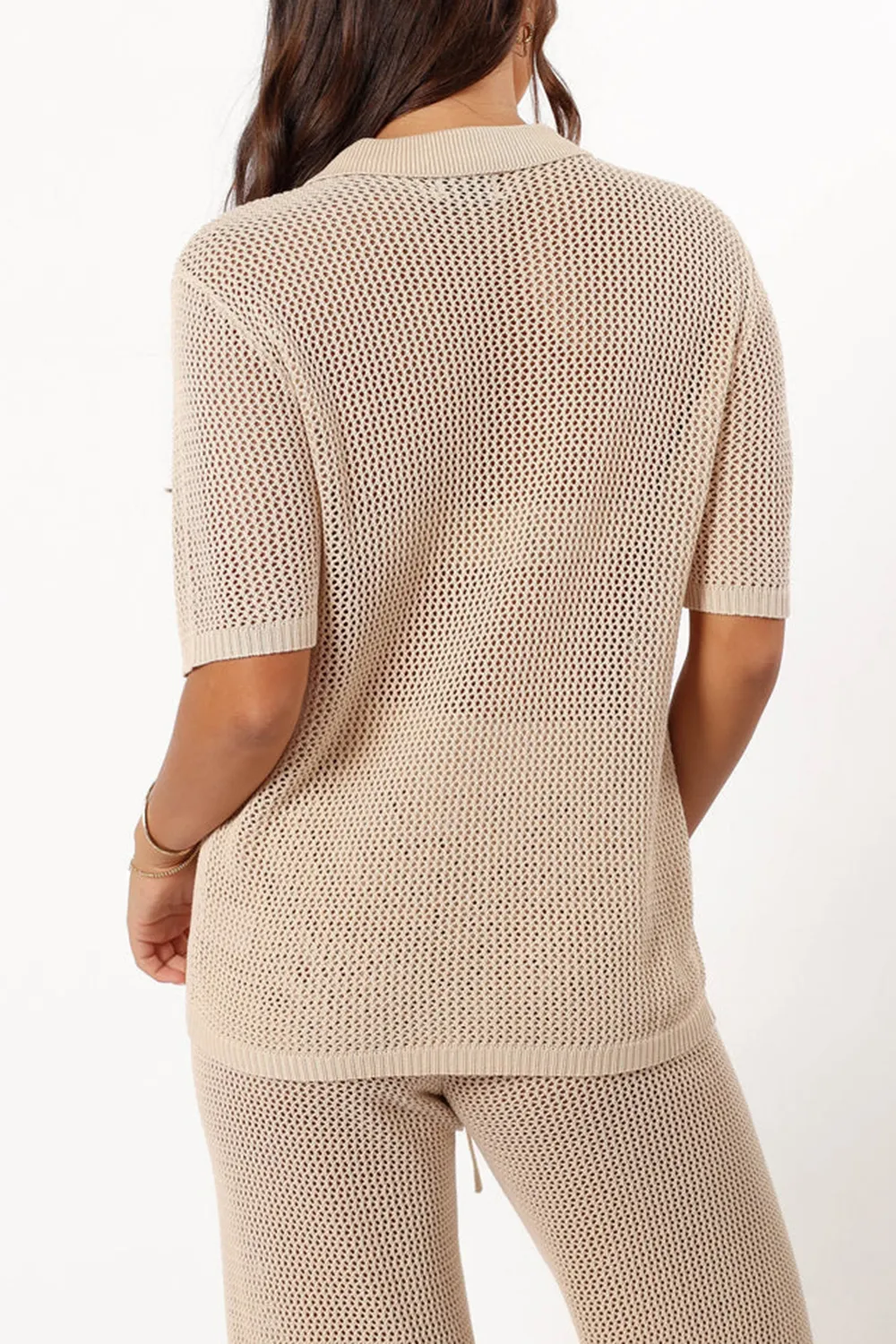 WHITE MESH TRANSLUCENT LONG SLEEVE TOP