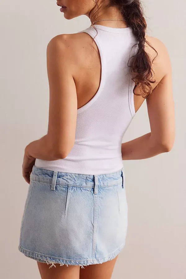 Denim High Waisted Mini Skirt