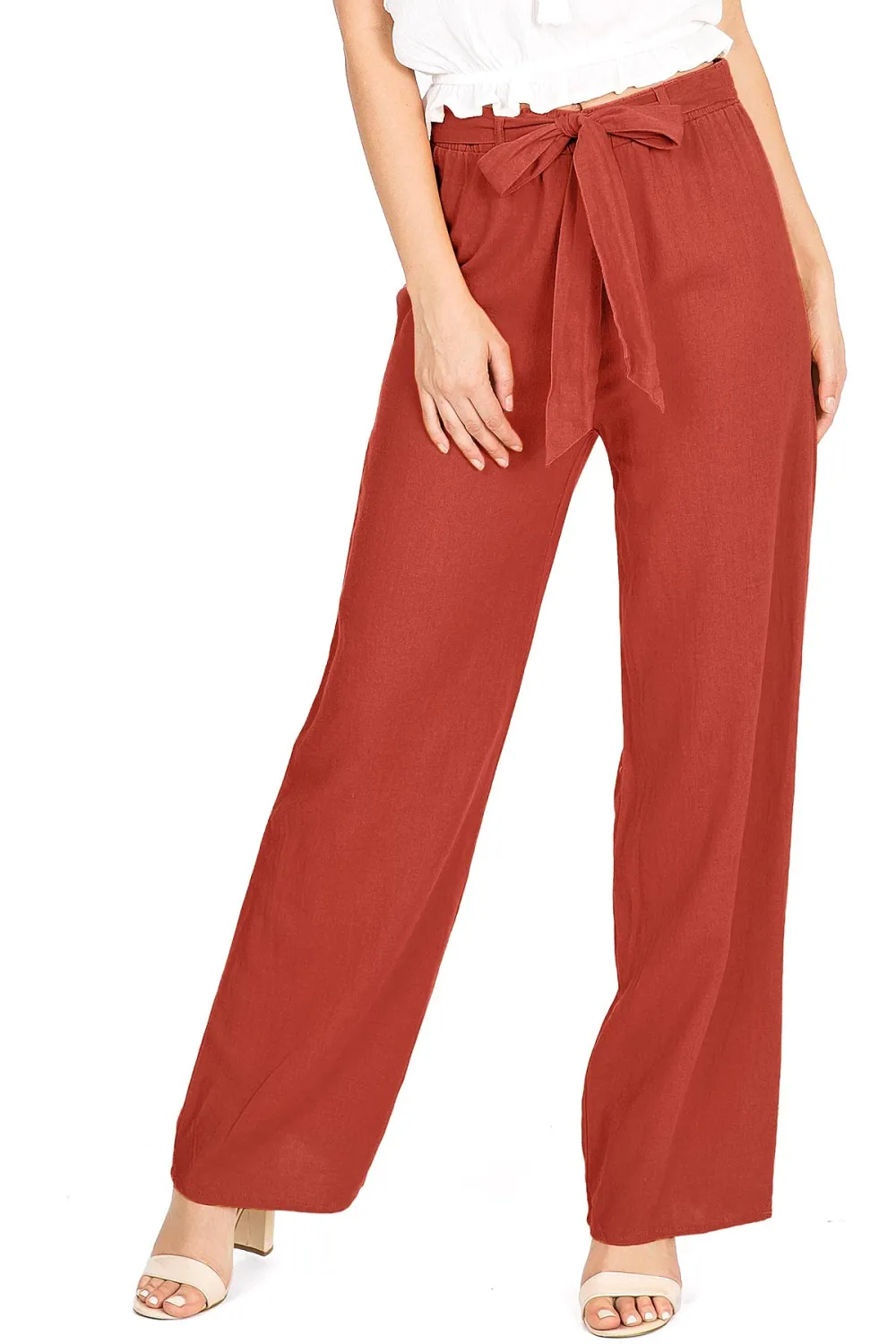 Tied Waist Linen Pants