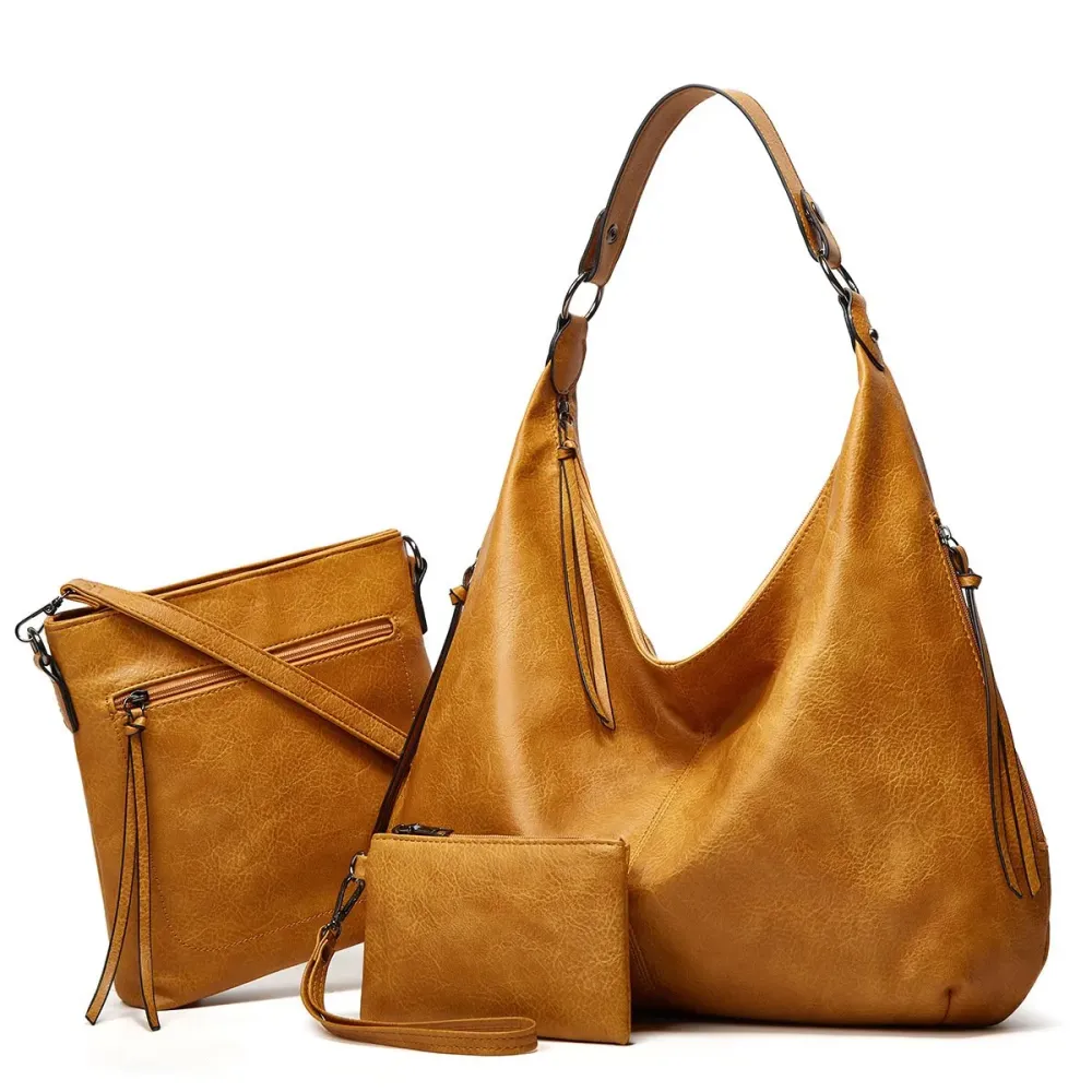 2023 New Women's Three-in-one Leather Bag