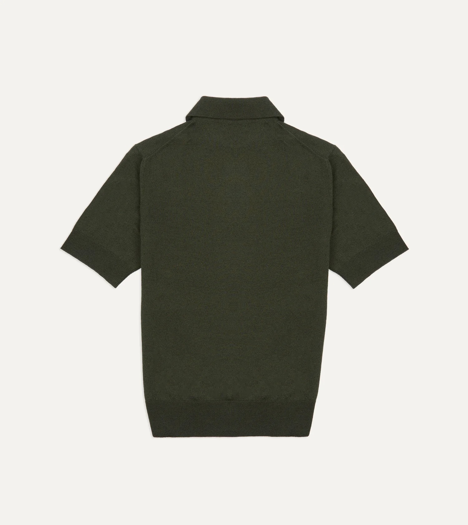 Olive Knitted Linen-Cotton Short-Sleeve Polo Shirt Elegant - FIONARIA