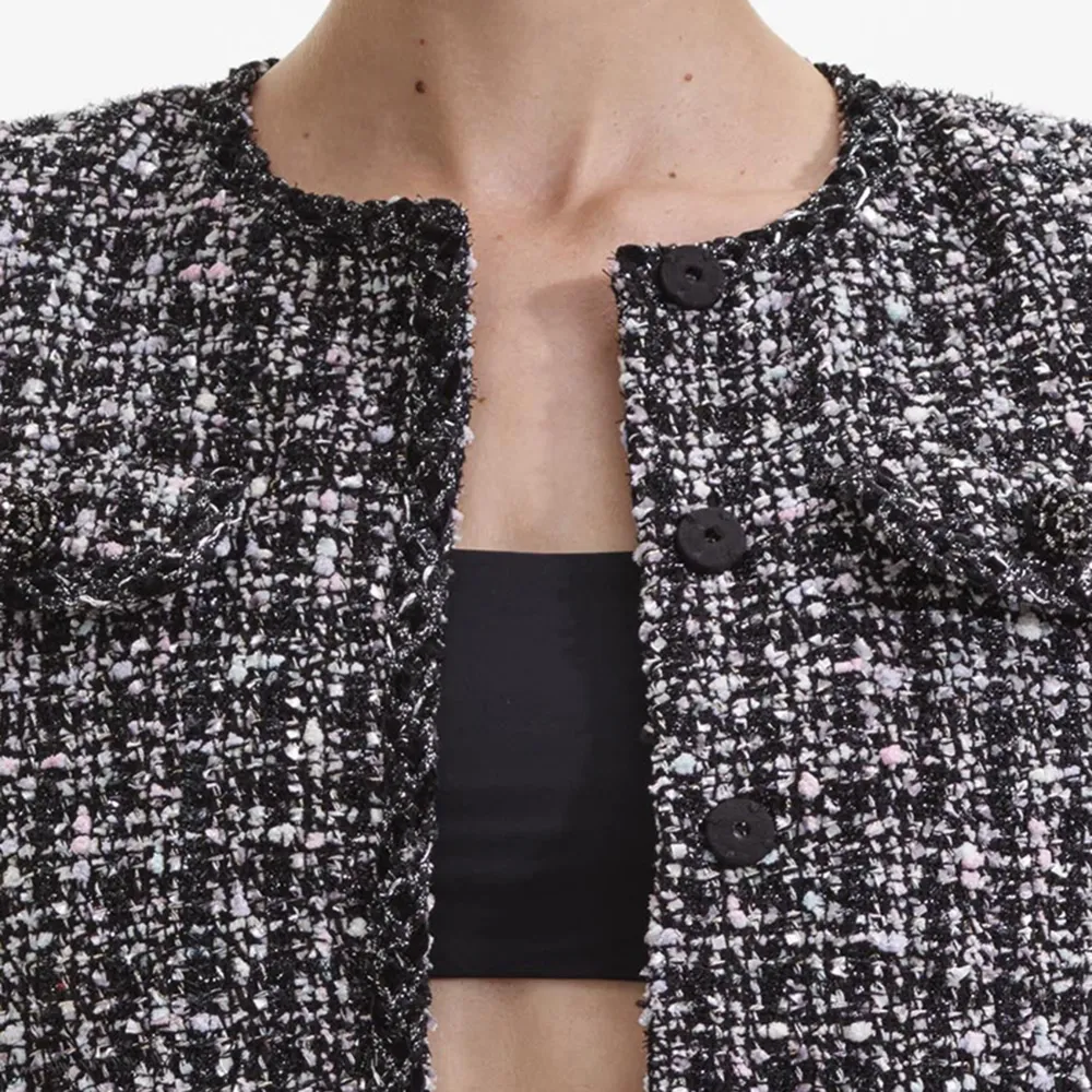 Black Check Boucle Jacket