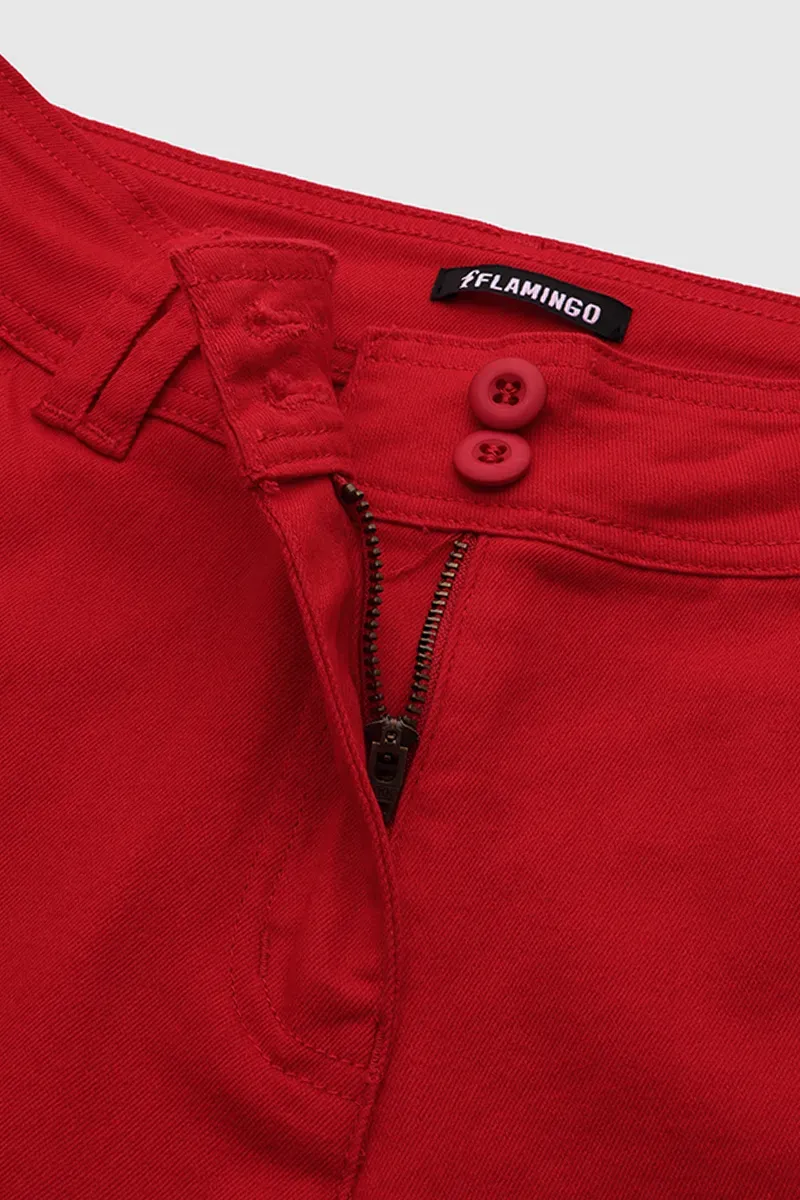 High Waist Pocket Wide Leg Jeans