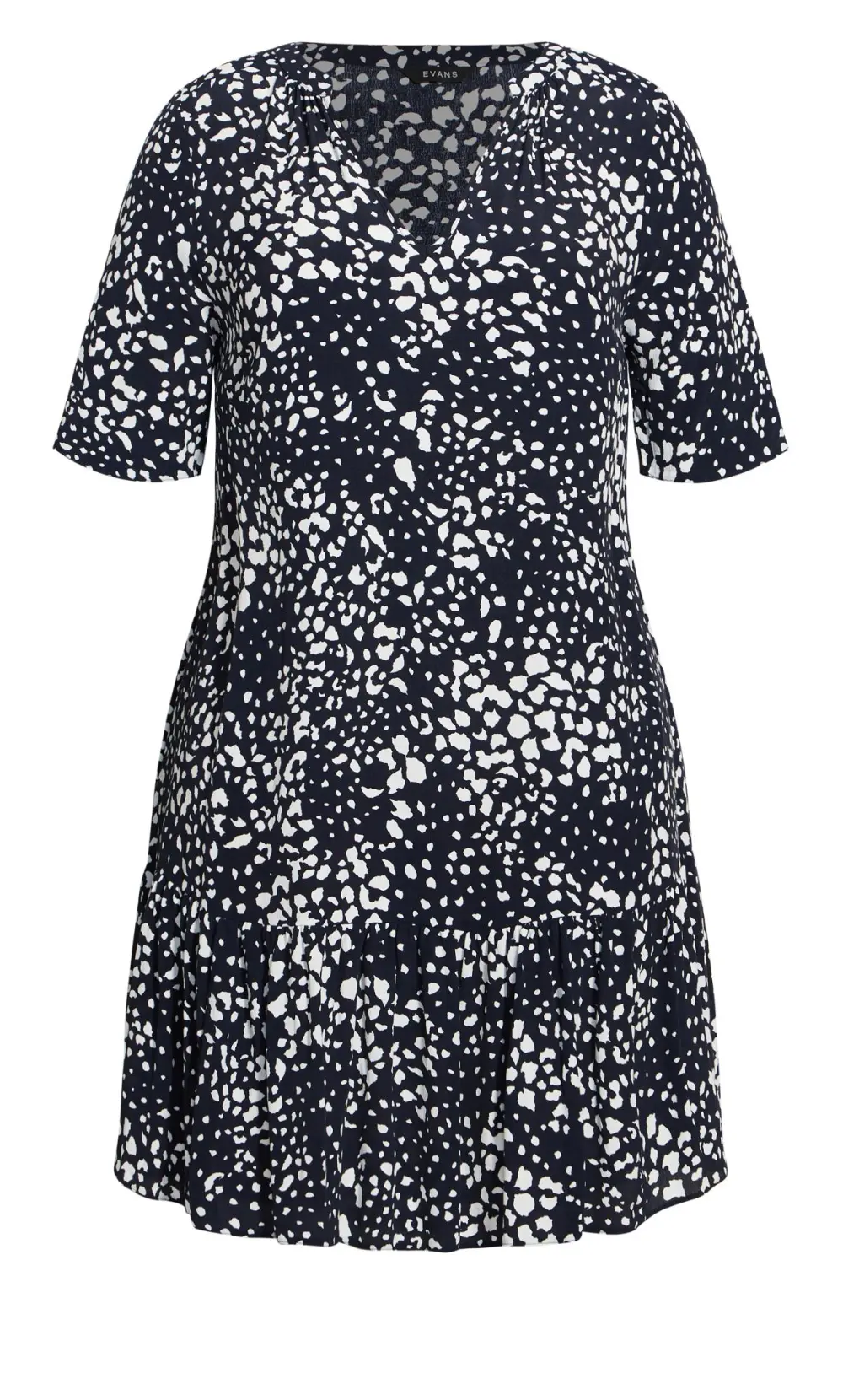 Evans Black Animal Print Smock Dress