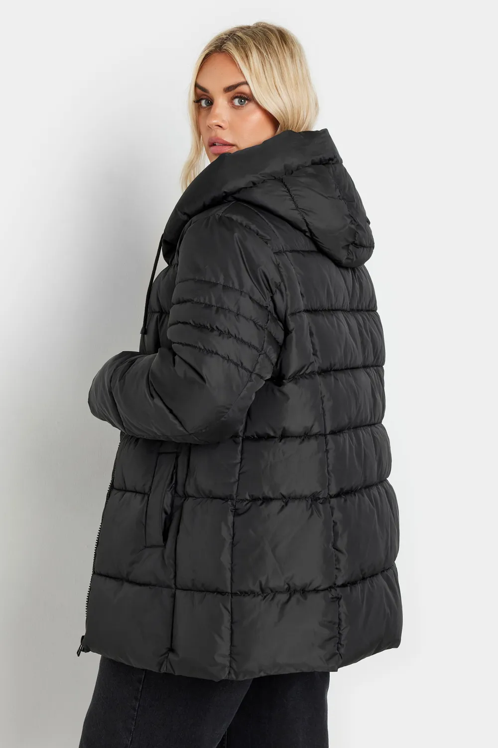 YOURS Curve Ivory White Sporty Puffer Coat