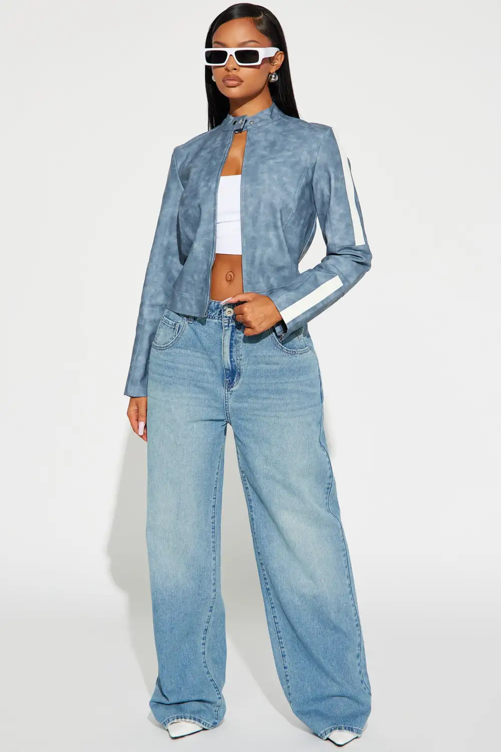 Erase You Washed Faux Leather - Slate Blue