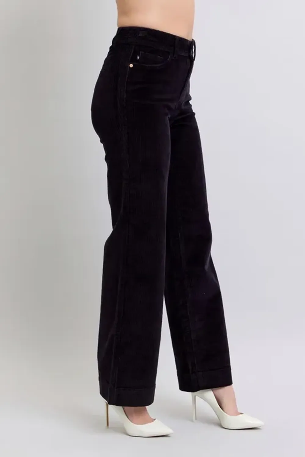 Black Simple Wide-Leg Breathable Trousers