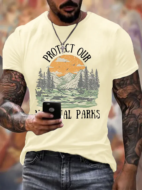Men'S Protect Our National Parks Printing T Shirt