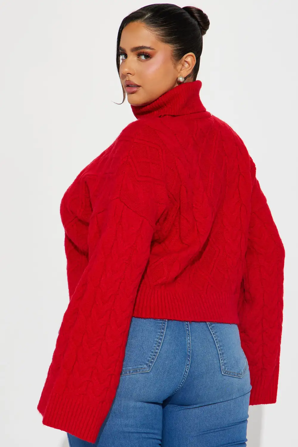 Endless Cuddles Cable Knit Sweater - Red