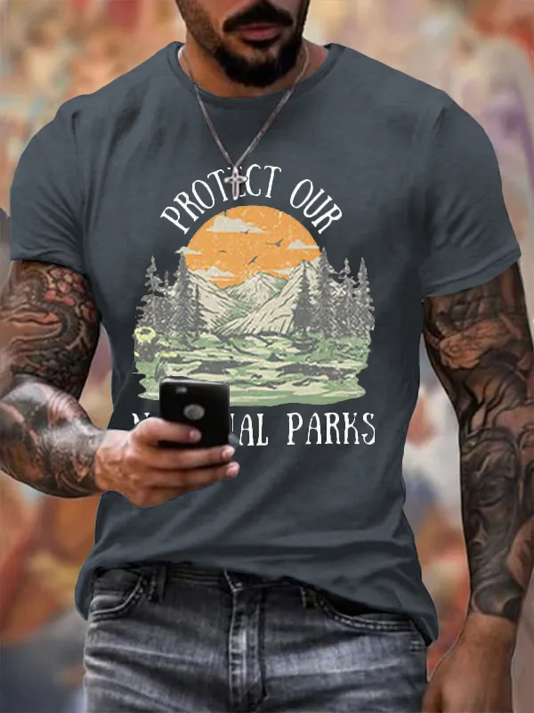 Men'S Protect Our National Parks Printing T Shirt