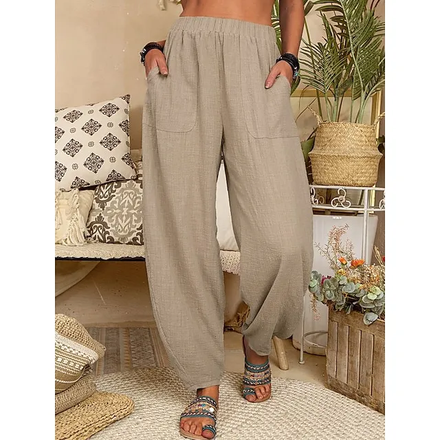 Women's High Waist Yoga Pants Maillard Wide Leg Pants Bottoms Quick Dry Solid Color White Black Gray Fitness Gym Workout Summer Sports Activewear Stretchy Skinny / Athletic / Athleisure