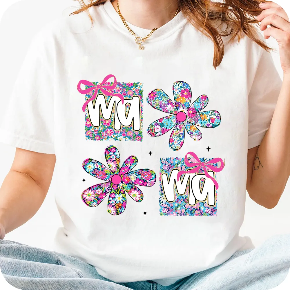 Mama Printed Round Neck Short Sleeve T-Shirt