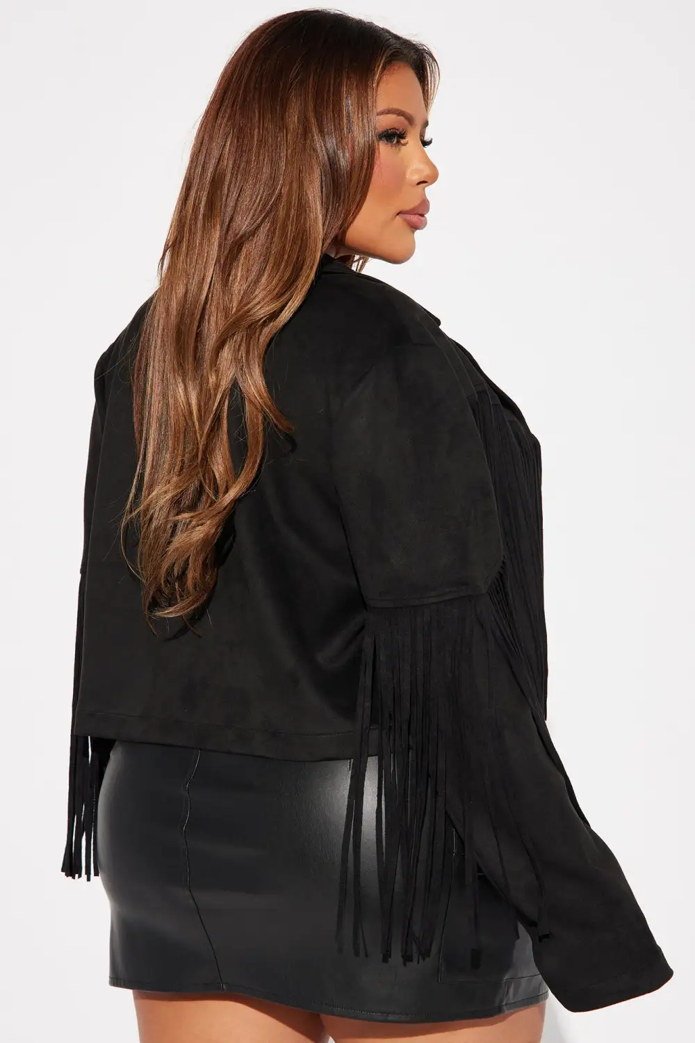 Festival Vibe Fringe Jacket - Black