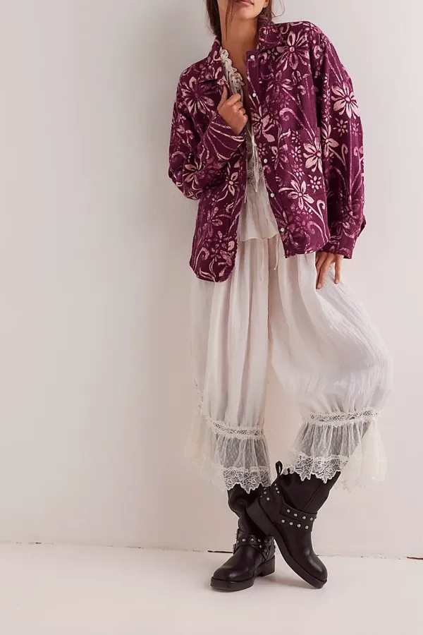 Floral Pattern Button Front Shirt