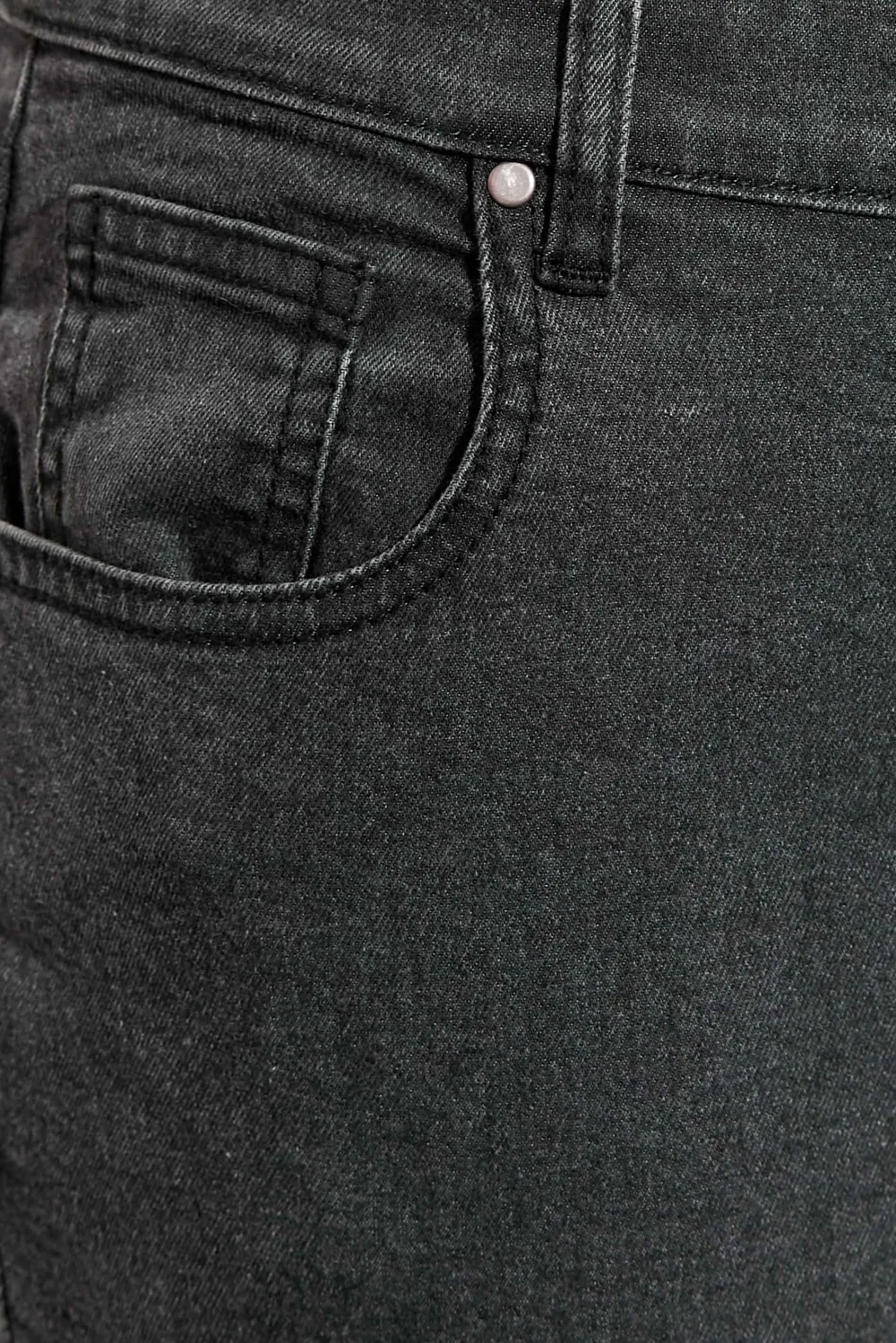 YOURS Curve Black Side Split Stretch Straight Leg Jeans