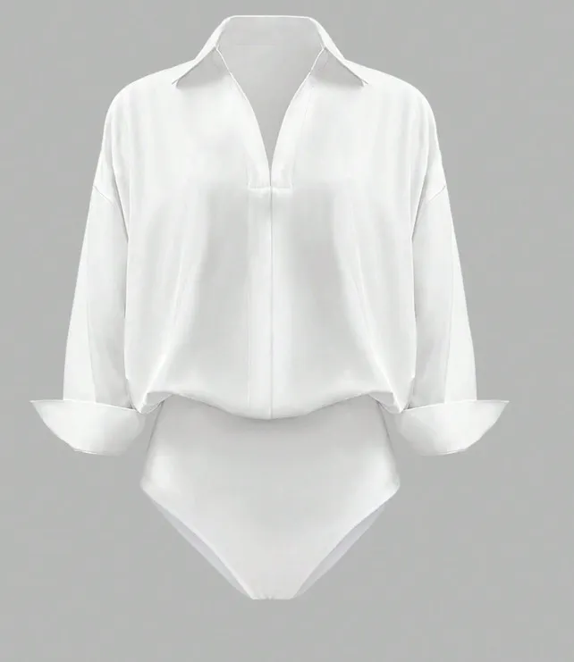 Women's Collared Long Sleeve Bodysuit