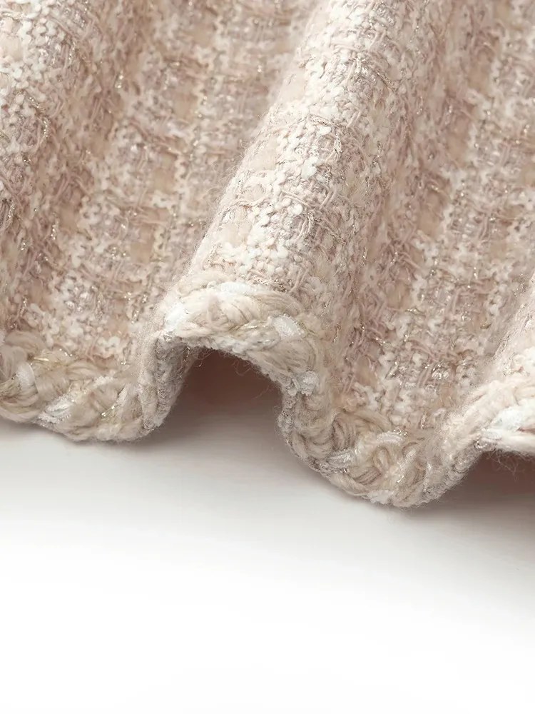 Wool Blend Tweed SIngle-Breasted Women Jacket