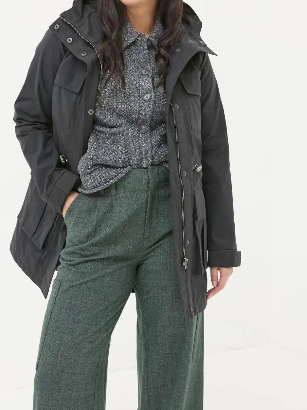 Tiegan Black Waterproof Coat