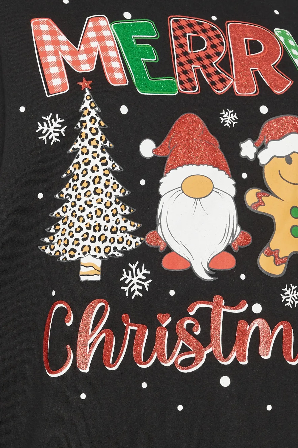 YOURS Curve Black 'Merry Christmas' Teddy Bear Sweatshirt Dress