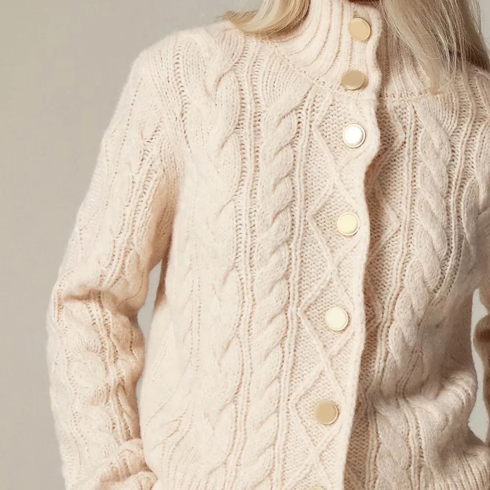 Cable-Knit Turtleneck Cardigans