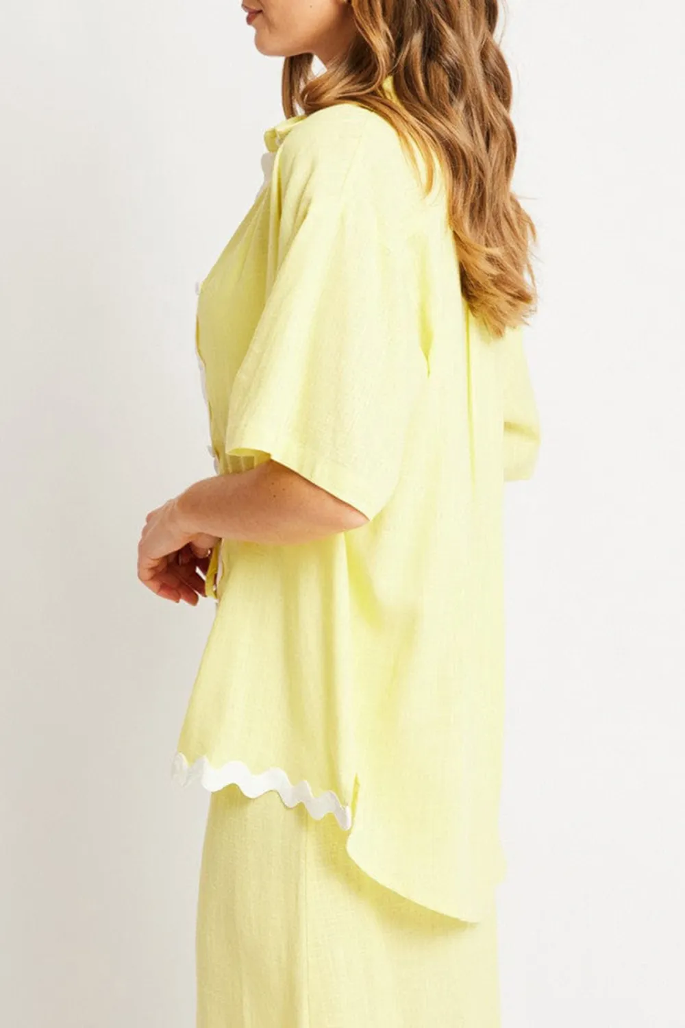 Yellow Relaxed Shirt Short Sleeve Ric Rac
