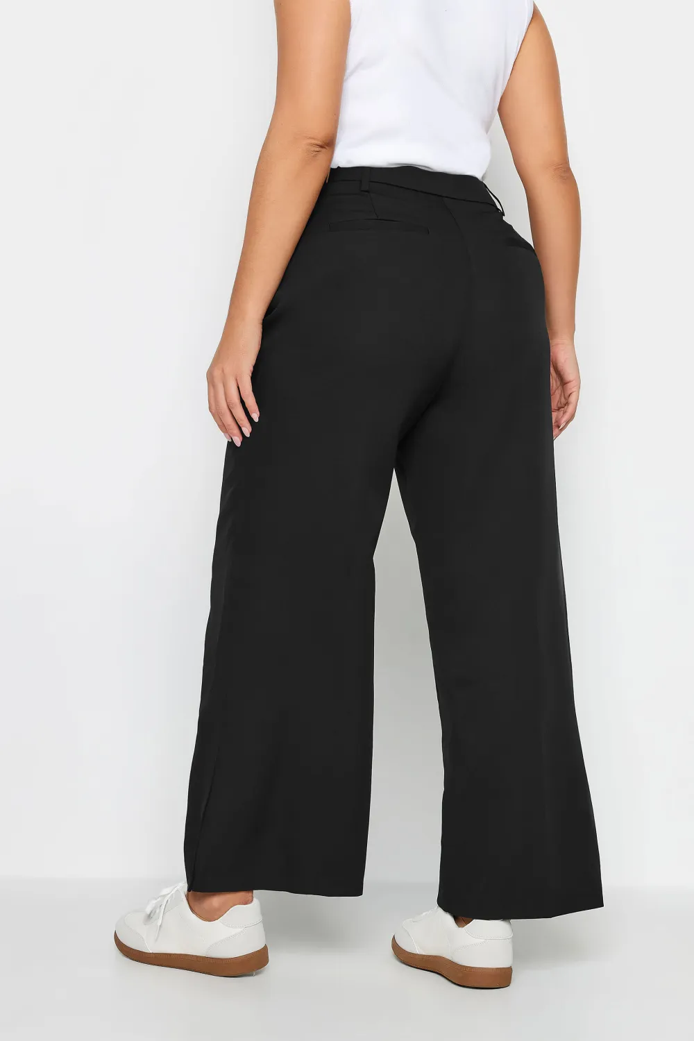 YOURS Curve Teal Blue Split Hem Flared Trousers