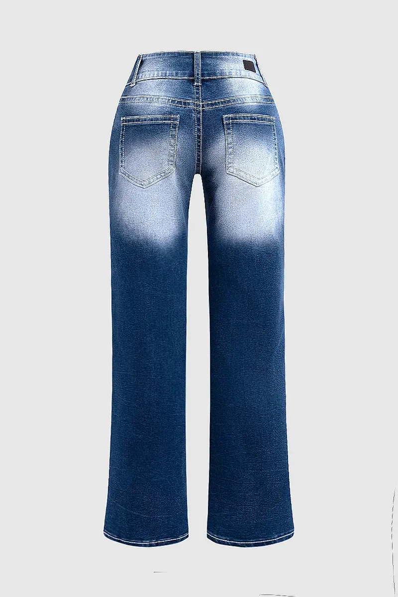 Distressed Low Rise Bootcut Jeans