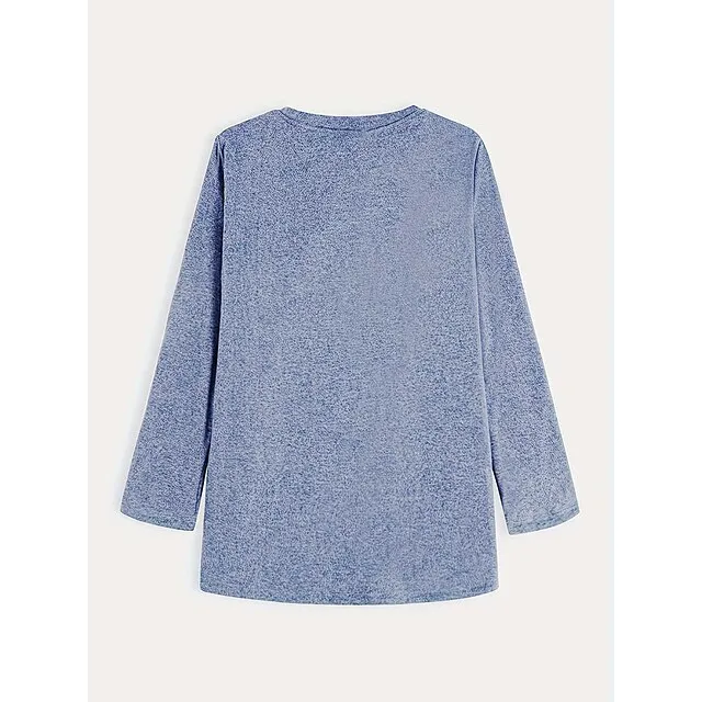 Women's Plus Size Sweatshirt Pullover Sherpa Fleece Lined Graphic Warm Sports Fuzzy Yellow Pink Dark Pink Street Casual Round Neck Long Sleeve Top Micro-elastic Fall & Winter