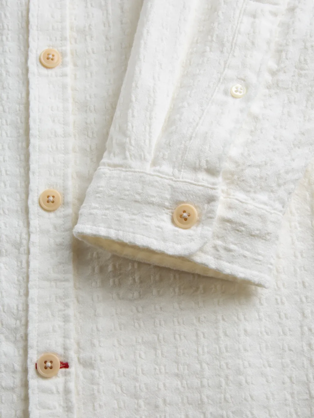 Long Sleeve Casual Style Cream Cotton Shirt