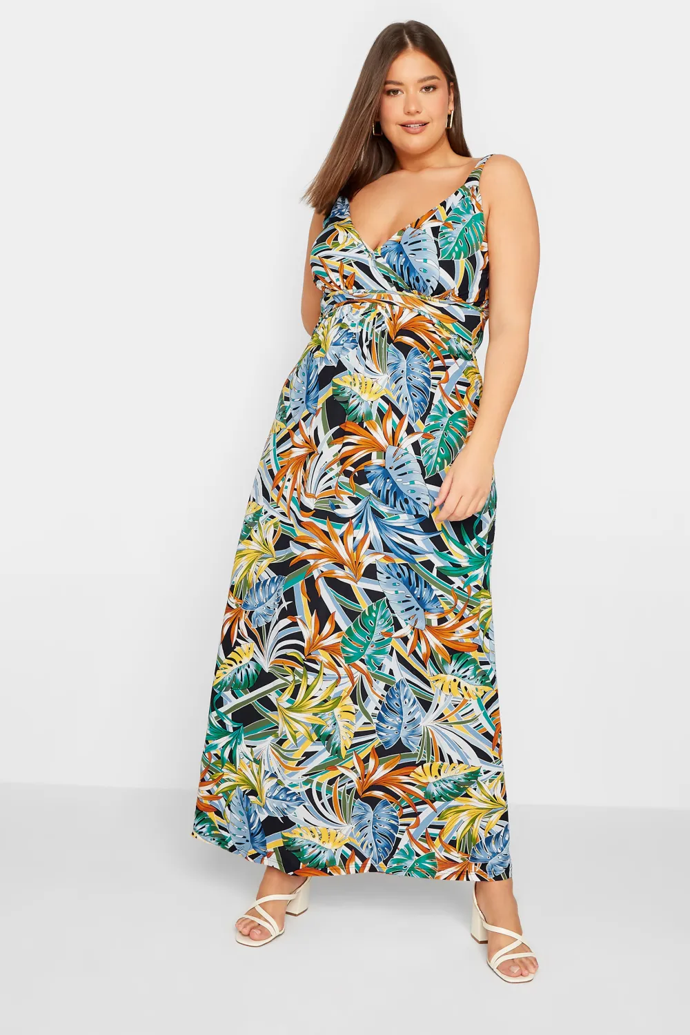 LTS Tall Green Palm Leaf Print Maxi Dress