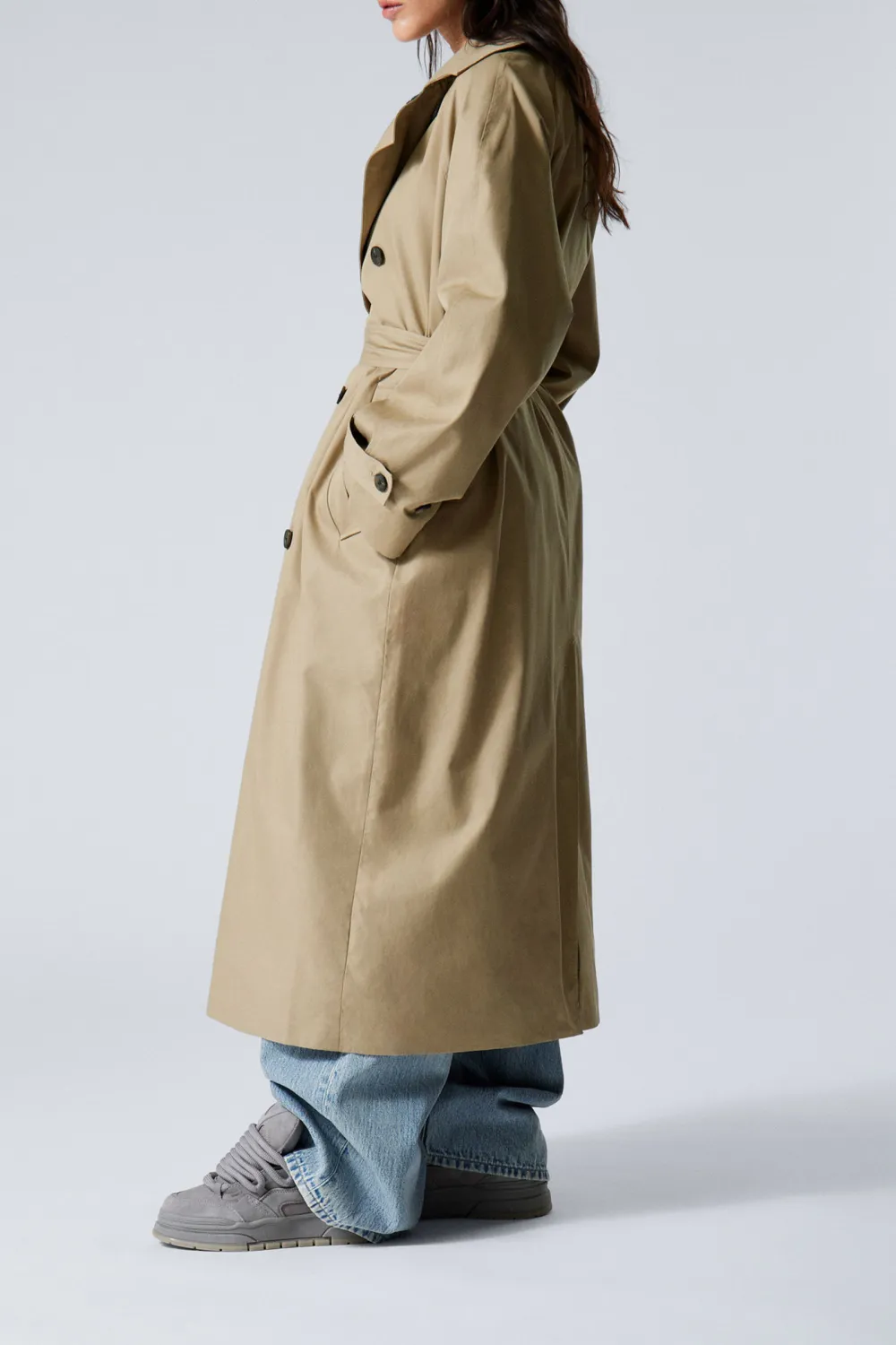 Tied Button Up Long Coat