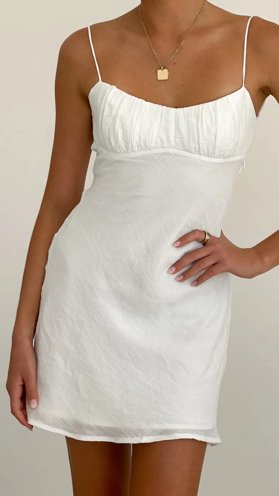 Gathered Details On Bust Mini Dress