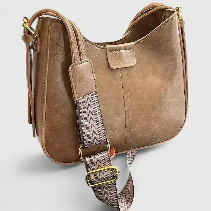 Pebbled Pocket Front Shoulder Bag