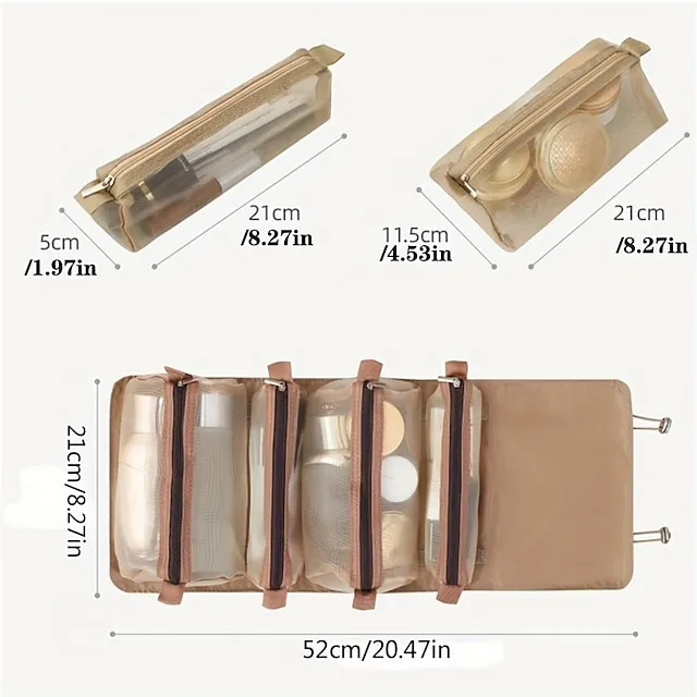 Travel Cosmetic Bag Foldable Makeup Organzier Portable Versatile Toiletry Wash Bag