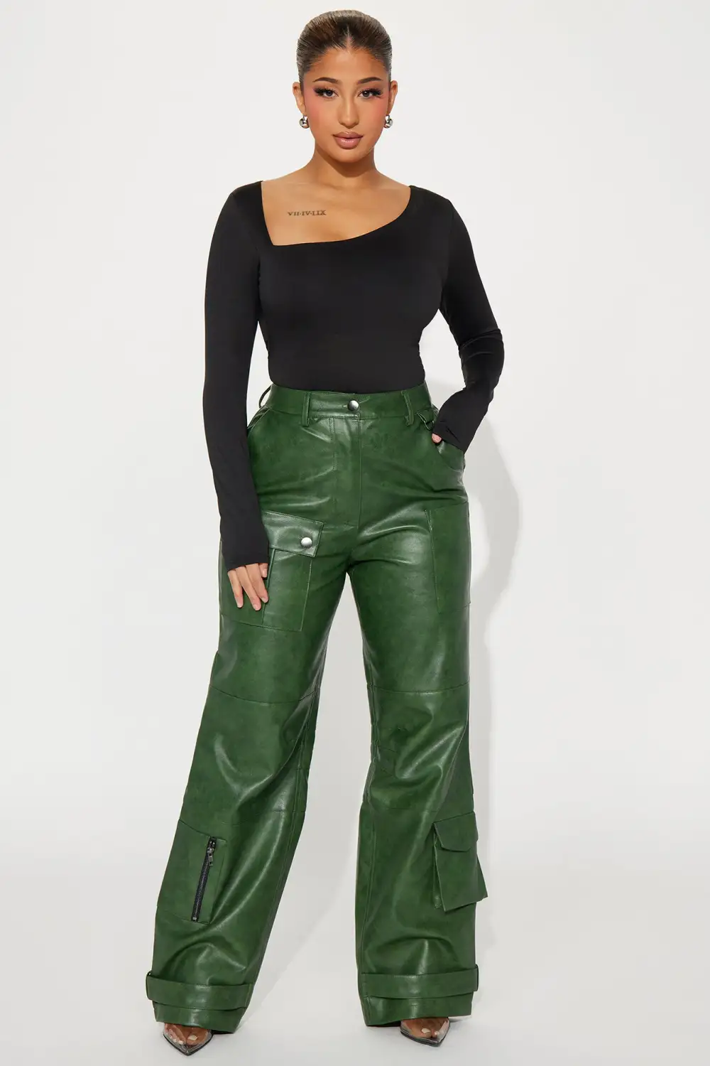 Melina Long Sleeve Bodysuit - Black