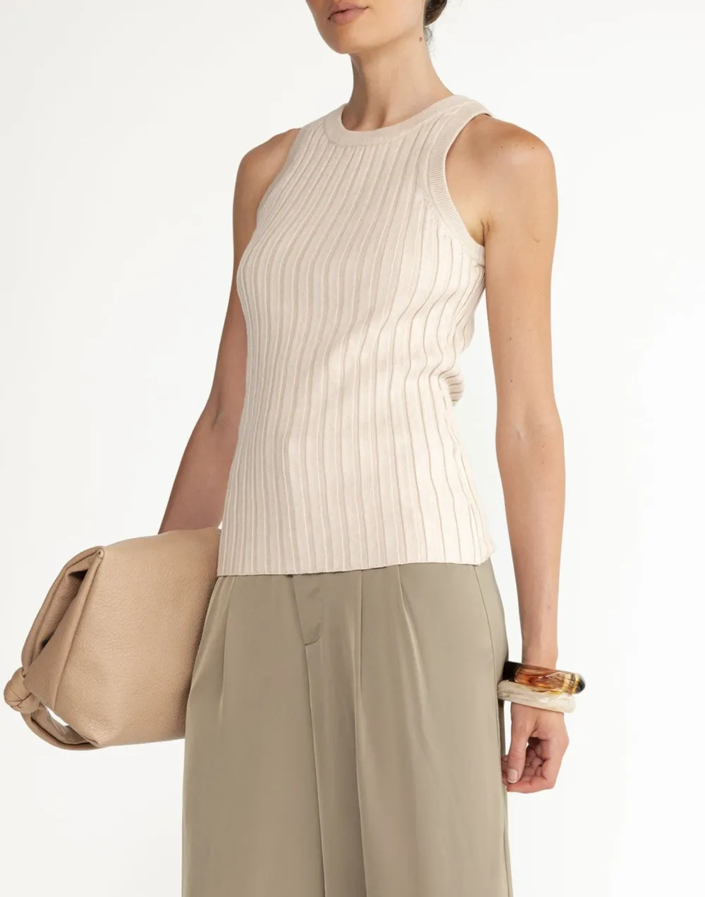 Basic High Round Neck Long Vest