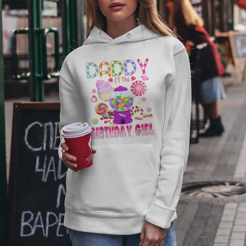 Daddy Of The Birthday Girl Candyland Candy Birthday Women Hoodie