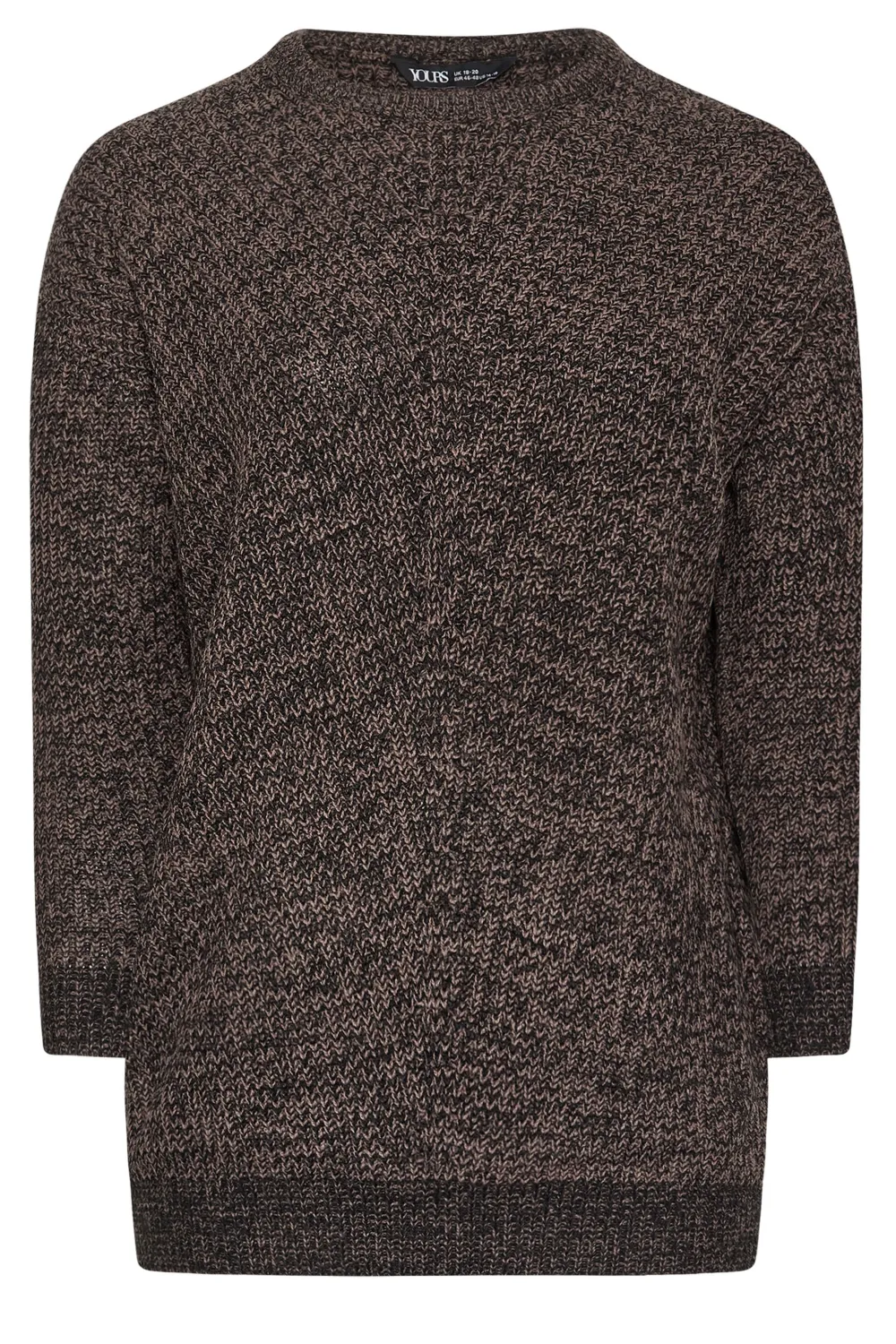 YOURS Curve Black & White Essential Knitted Jumper