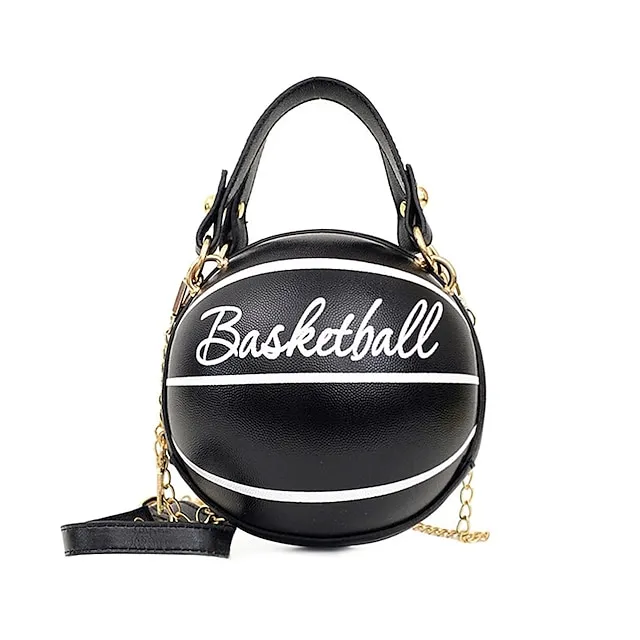 Women's Shoulder Bag PU Leather Party Daily Large Capacity Waterproof Durable White basketball White football Pink basketball