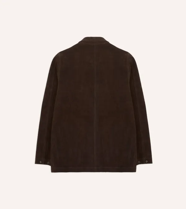 Chocolate Brown Corduroy Button Front Jacket