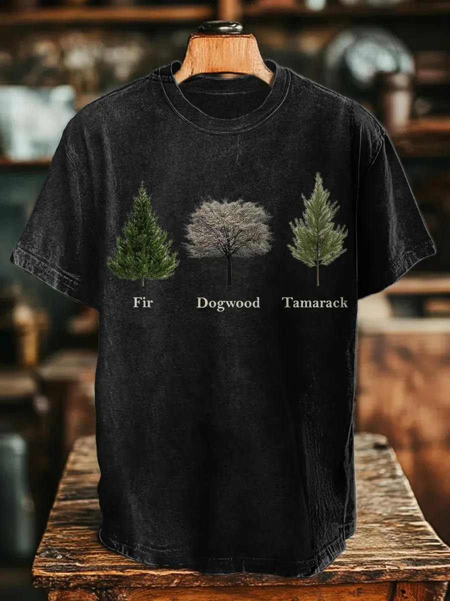 T-Shirt Neutral Tree FDT Cotton Multi-Color Wash T-Shirt Pure Cotton Round Neck Short Sleeve