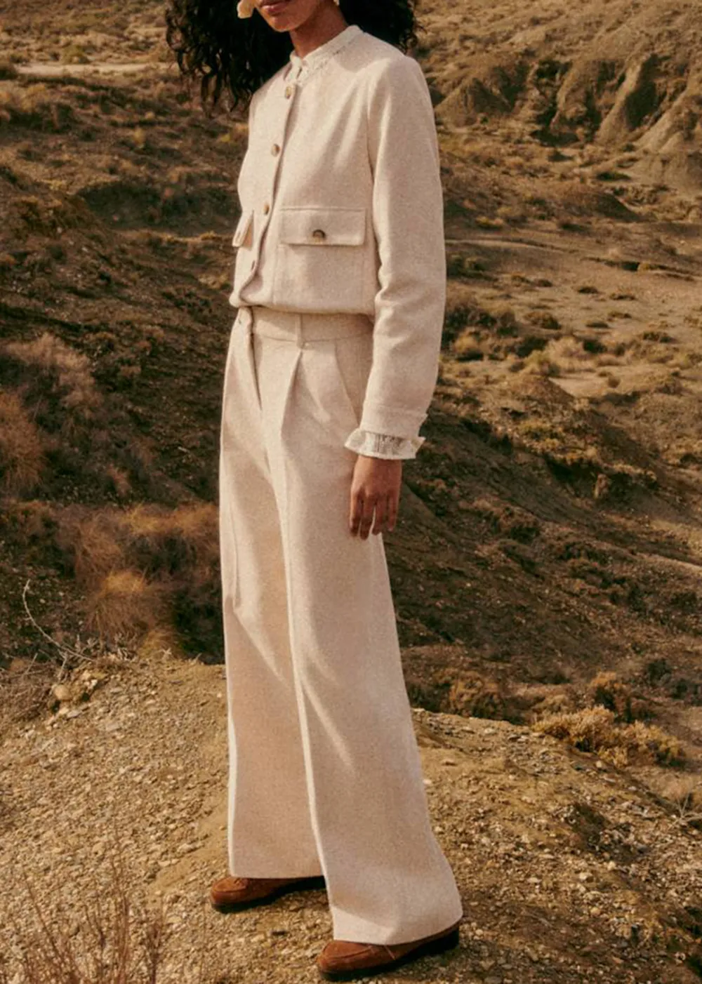 Low-Rise Flat-Pleated Trousers