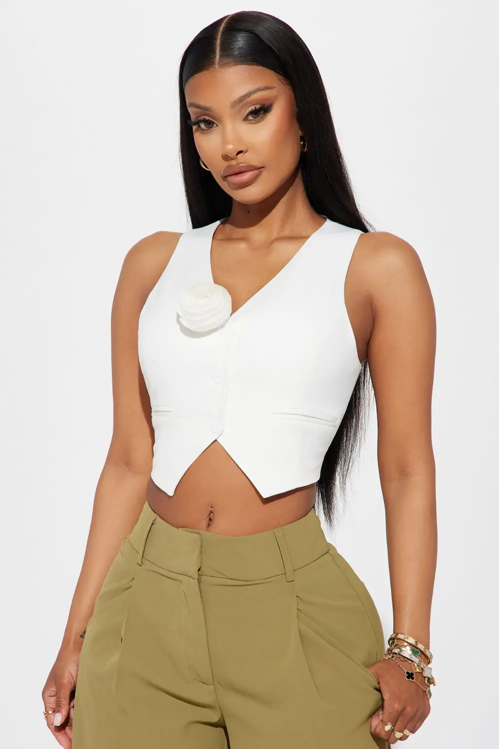 Fancy Feels Vest Top - White