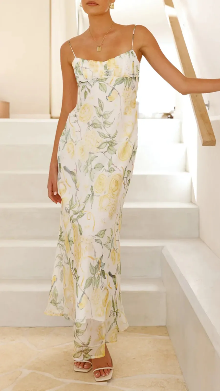 Floral Strap Midi Dress