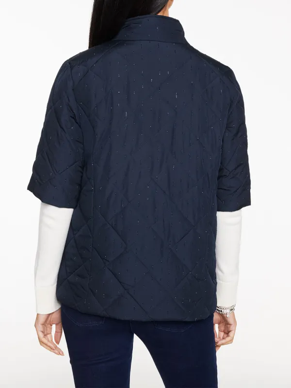 Lady's Fashionable And Shiny Needle Stitched Button Down Down Jacket