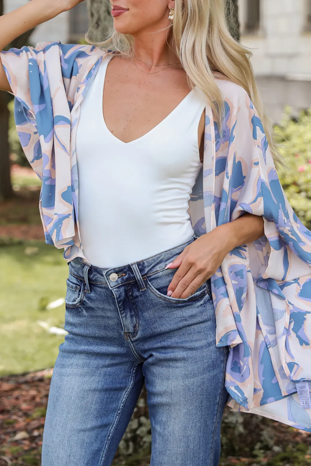 Season Of Blooms Blush Floral Kimono