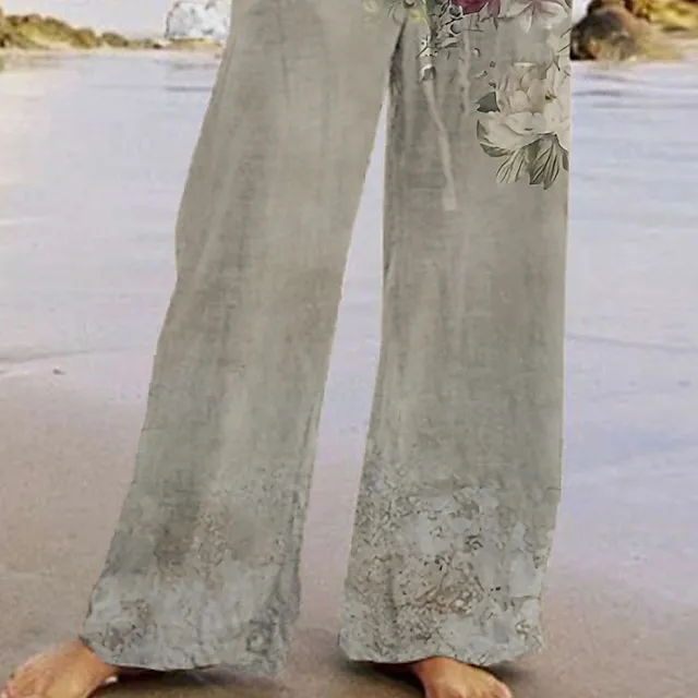 Women's Loungewear Sets Nighty 2 Pieces Flower Comfort Sweet Home Daily Polyester Crew Neck Half Sleeve Spring Summer Green