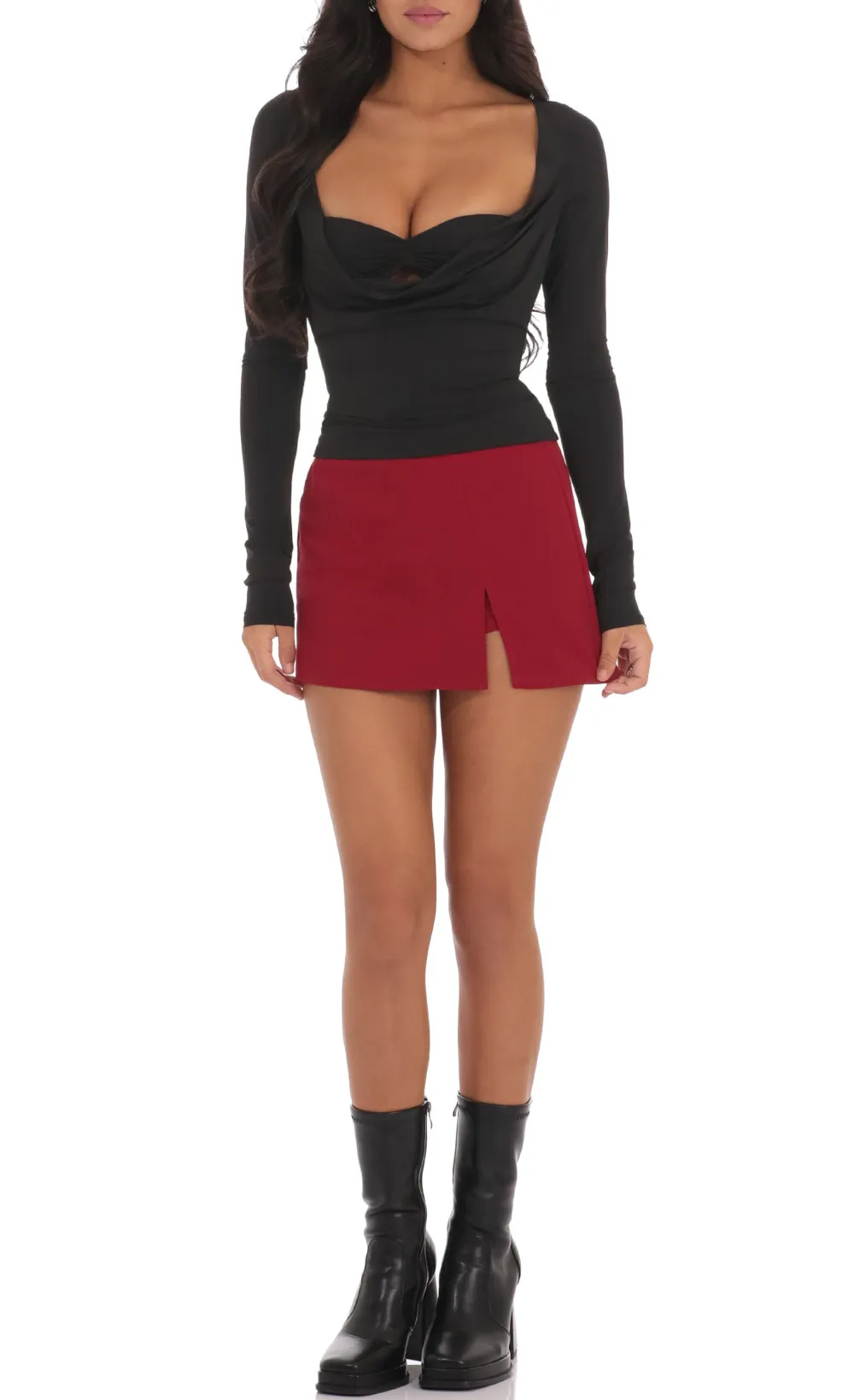 Plunge Bandeau Top in Black