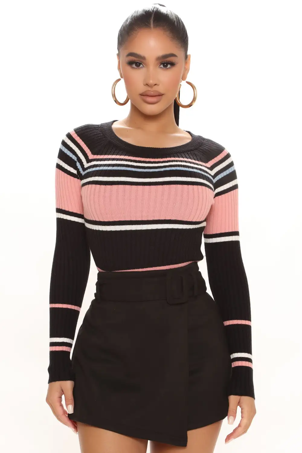 Stripes For Days Sweater - Black/combo